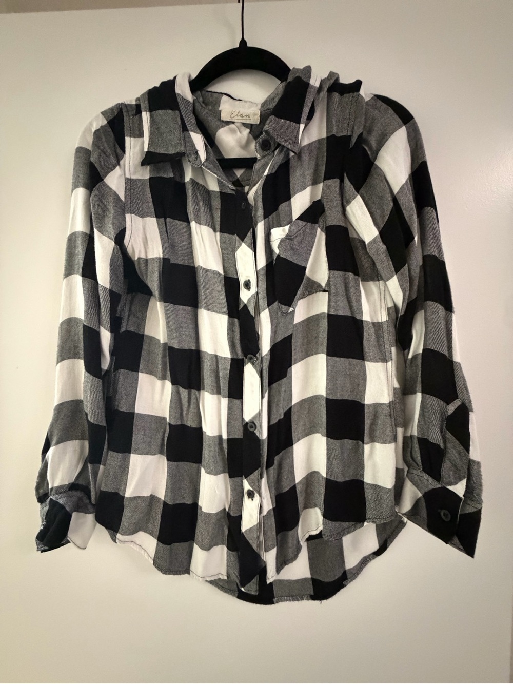 Elan Checkered Flannel Black and White